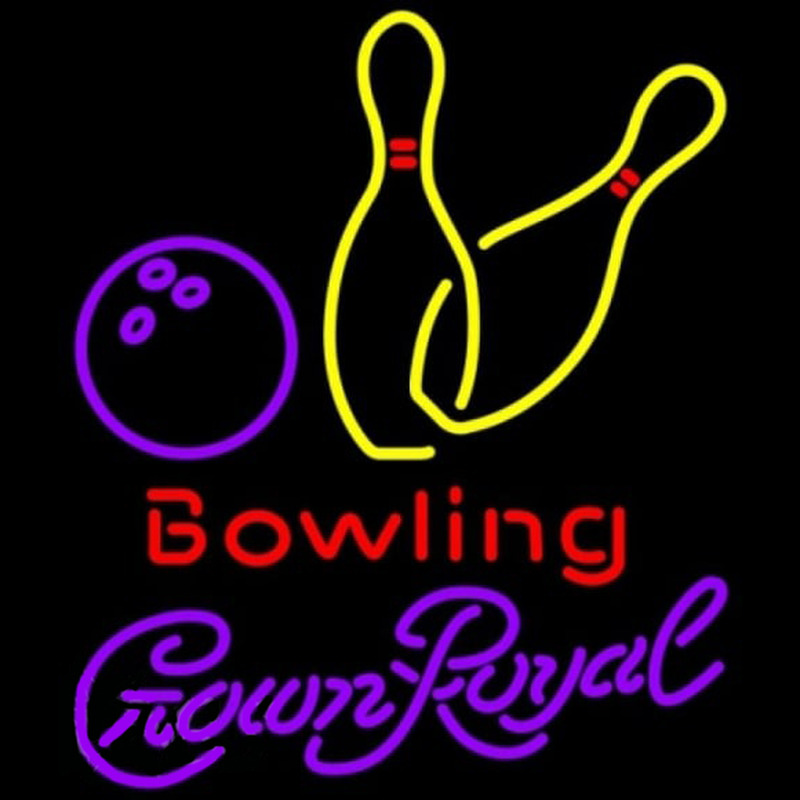 Crown Royal Bowling Yellow Beer Sign Neonreclame