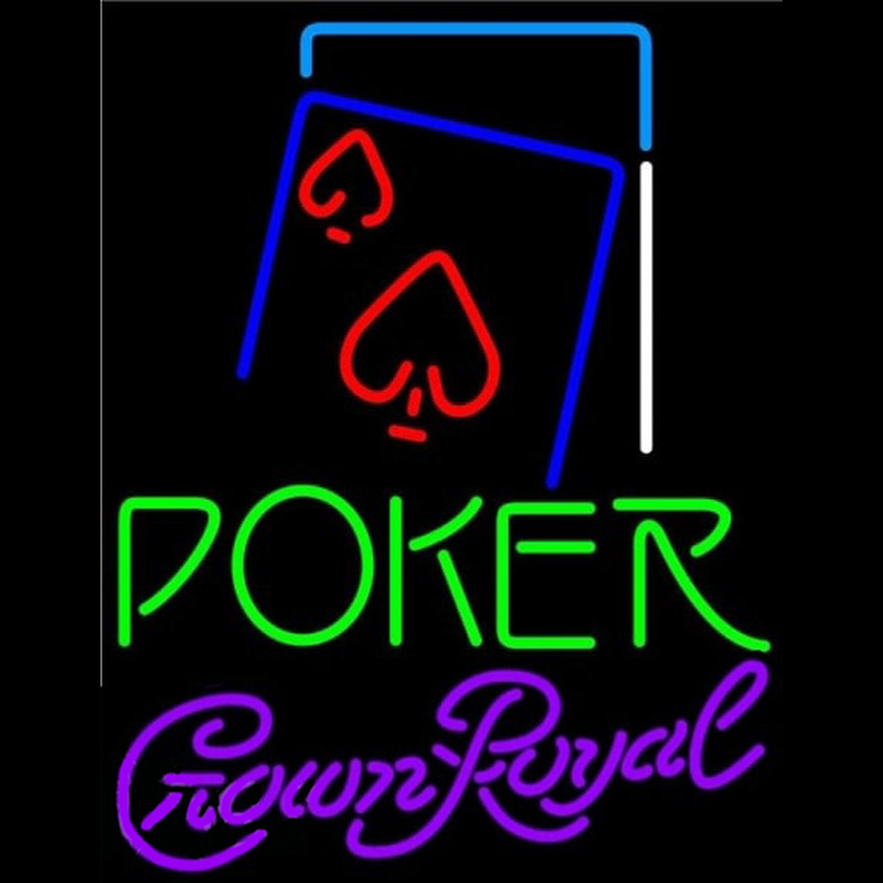 Crown Royal Green Poker Red Heart Beer Sign Neonreclame
