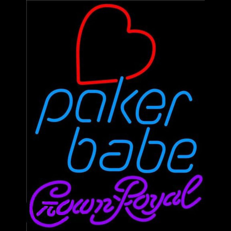 Crown Royal Poker Girl Heart Babe Beer Sign Neonreclame