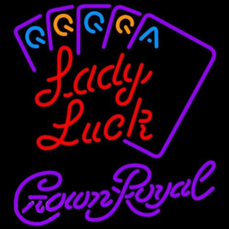 Crown Royal Poker Lady Luck Series Beer Sign Neonreclame