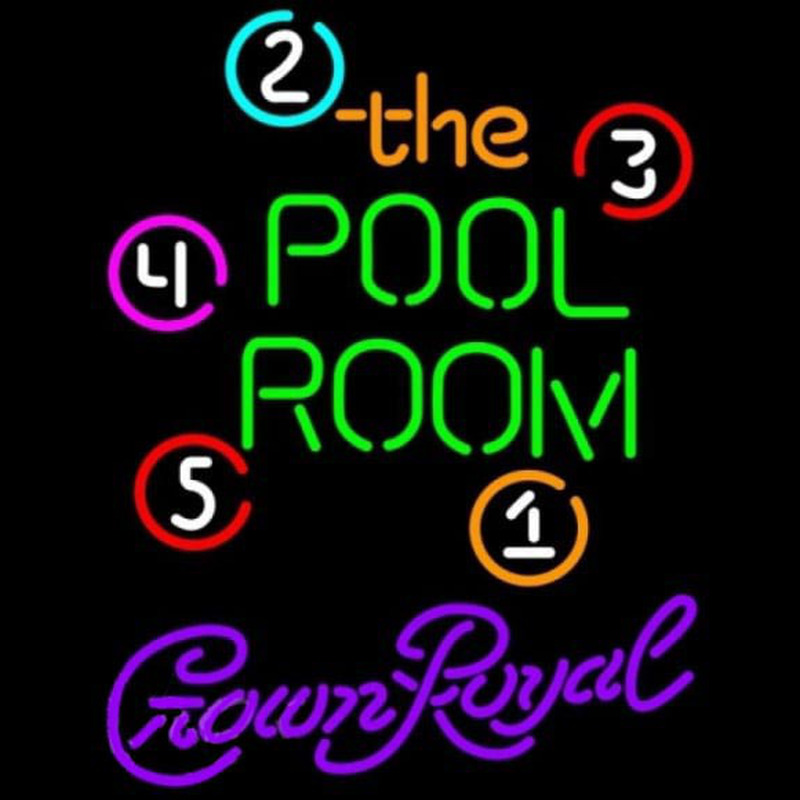 Crown Royal Pool Room Billiards Beer Sign Neonreclame