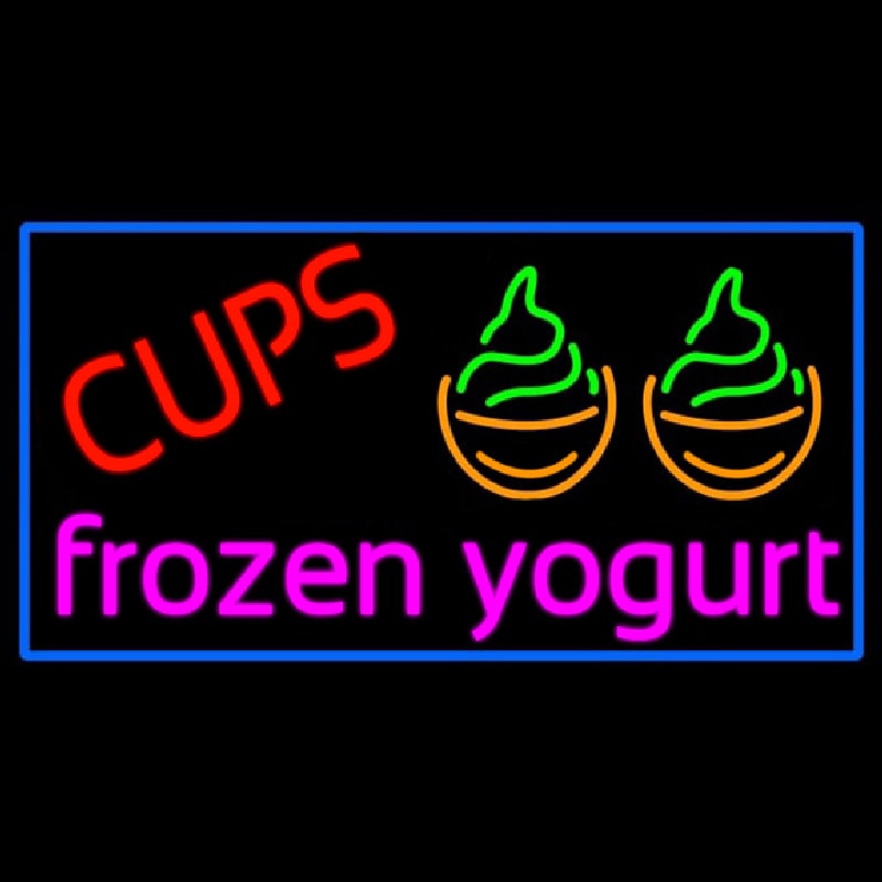 Cups Frozen Yogurt Neonreclame