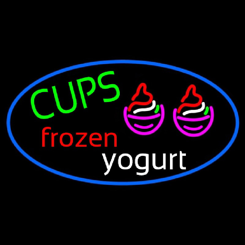 Cups Frozen Yogurt Neonreclame