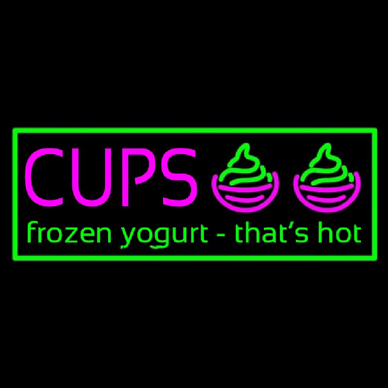 Cups Frozen Yogurt Neonreclame