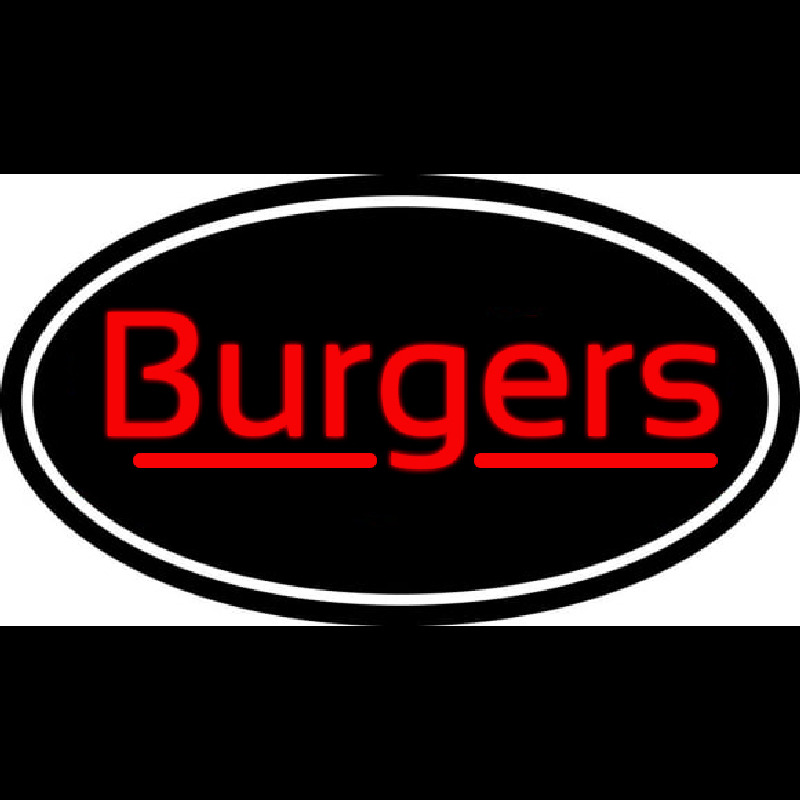 Cursive Burgers Oval Neonreclame