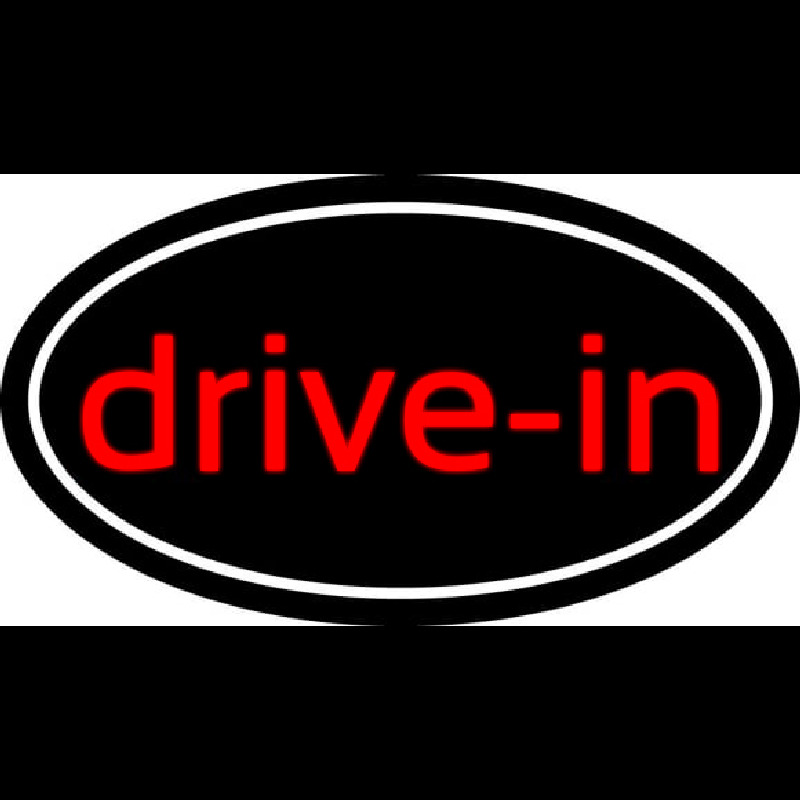 Cursive Drive In With Border Neonreclame