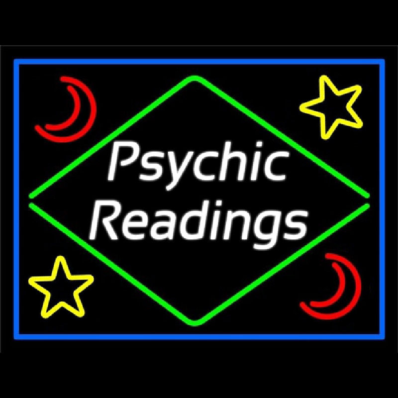 Cursive Psychic Readings With Border Neonreclame