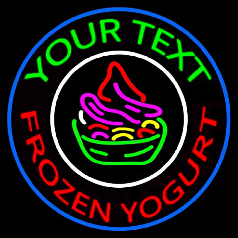 Custom Made Frozen Yogurt Neonreclame