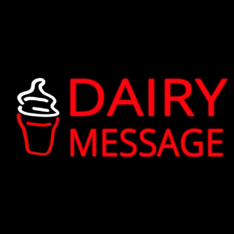 Custom Red Dairy Neonreclame