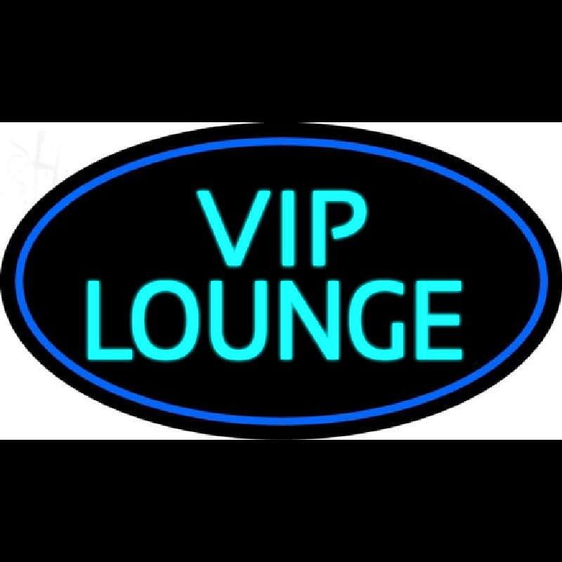 Custom Turquoise Vip Lounge Oval With Blue Border Neonreclame