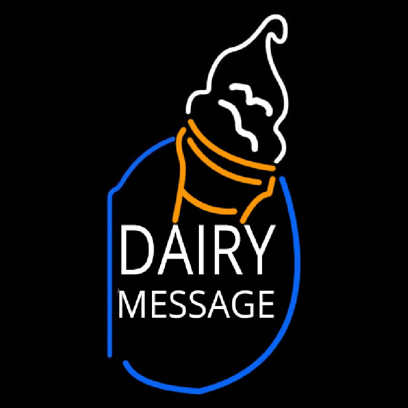 Custom White Dairy Neonreclame