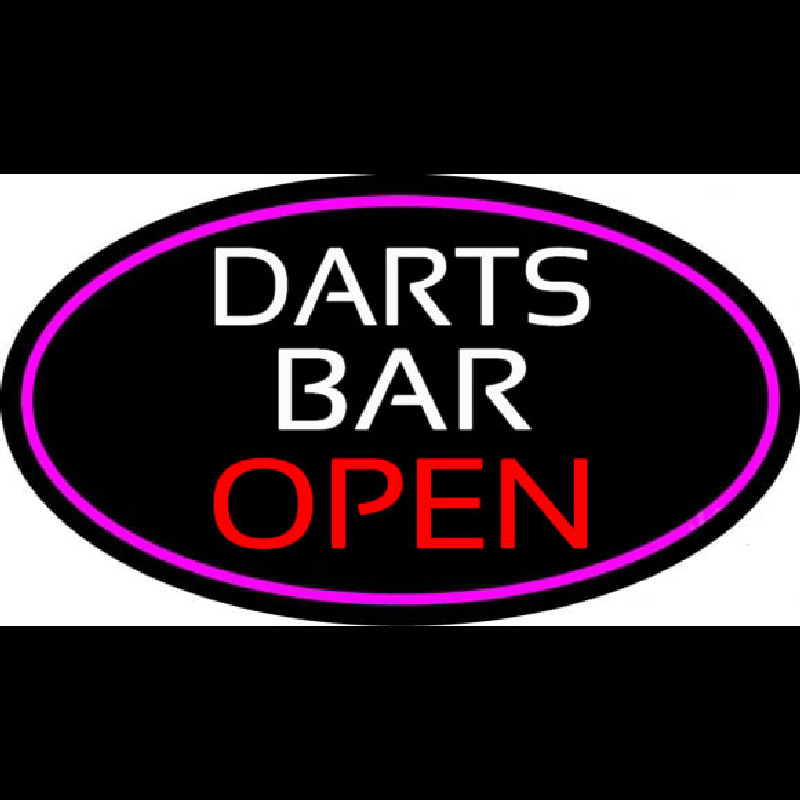 Dart Bar Open Oval With Pink Border Neonreclame