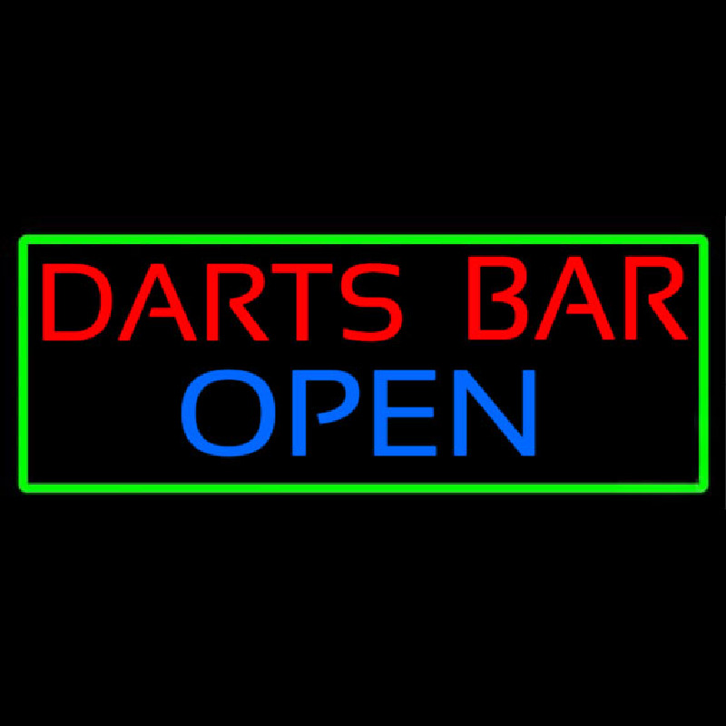 Dart Bar Open With Green Border Neonreclame
