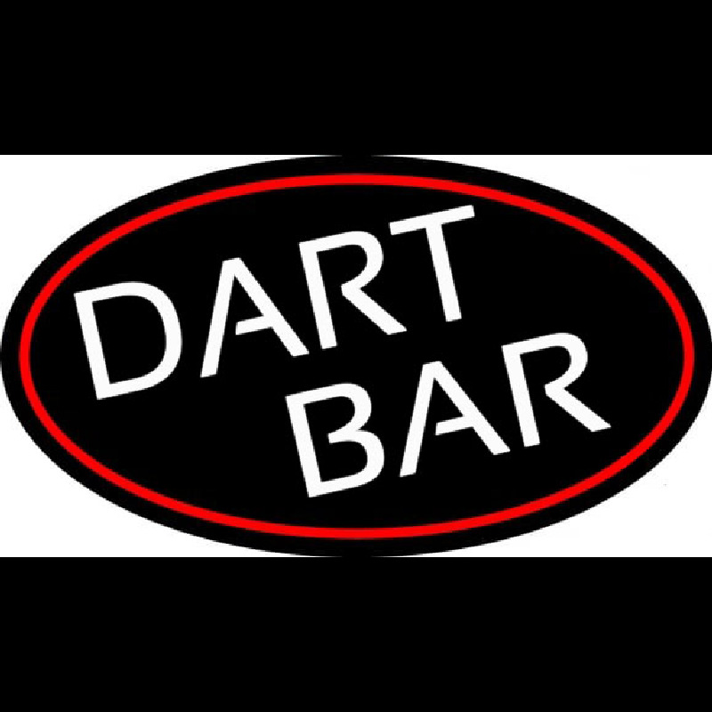 Dart Bar With Oval With Red Border Neonreclame