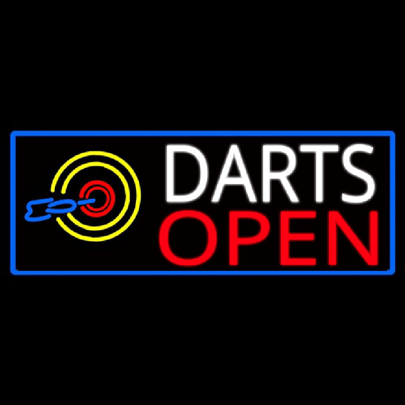 Dart Board Open With Blue Border Neonreclame