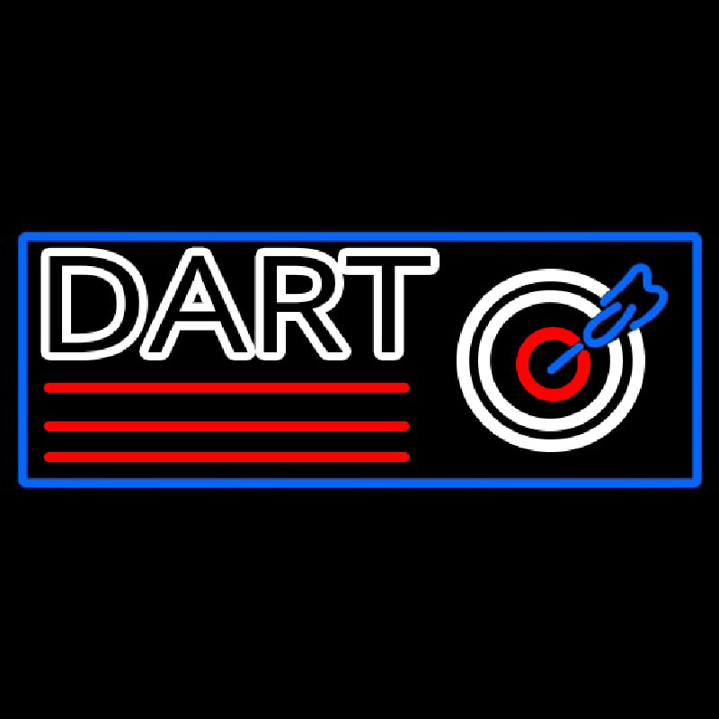 Dart Board With Blue Border Neonreclame