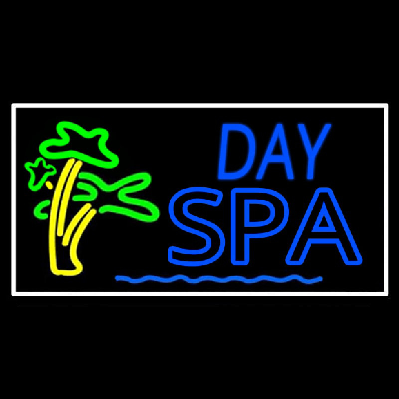 Day Spa With Palm Trees Neonreclame