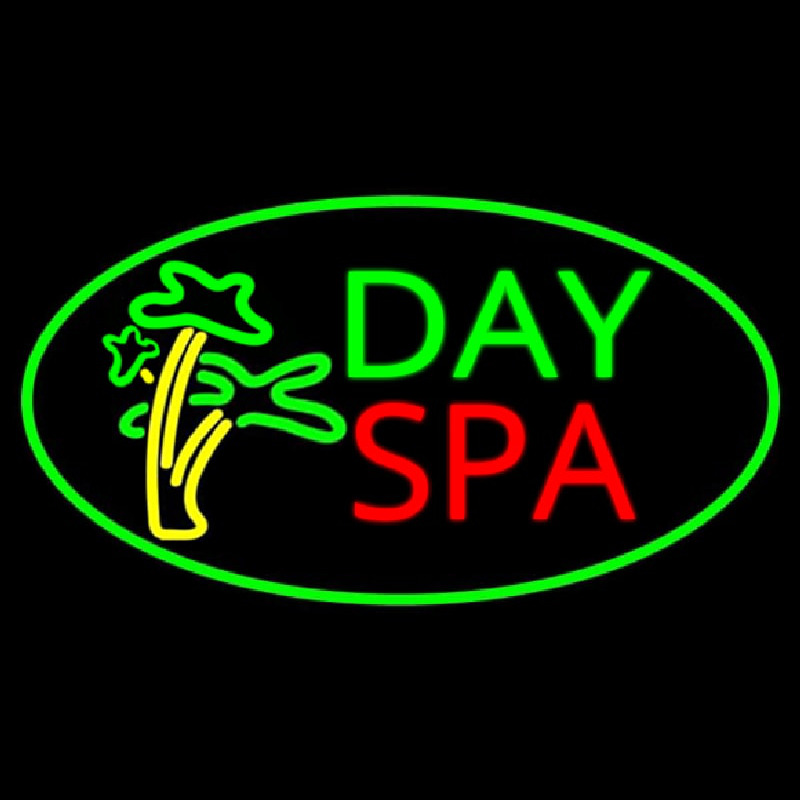Day Spa With Palm Trees Neonreclame