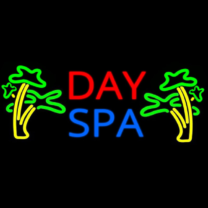 Day Spa With Palm Trees Neonreclame
