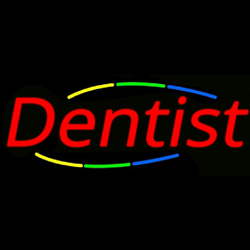 Deco Style Multi Colored Dentist Neonreclame