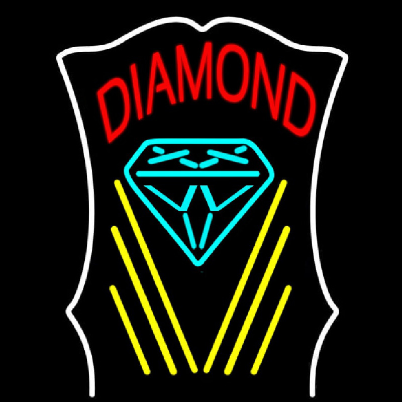 Diamond With White Border Neonreclame