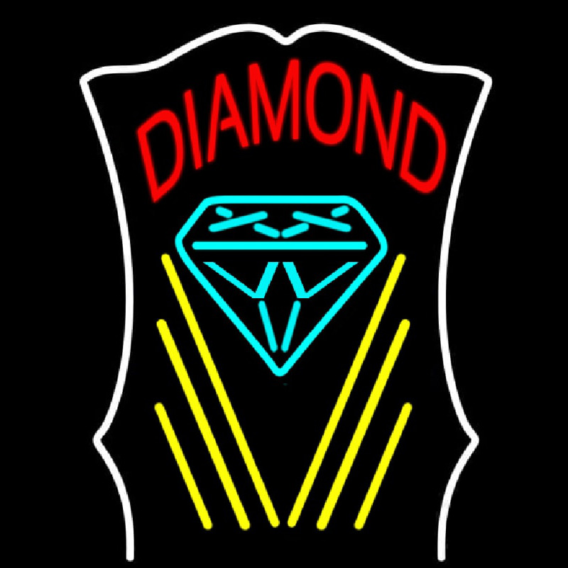 Diamond With White Border Neonreclame