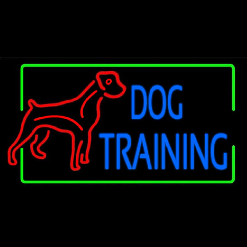 Dog Training Green Border 2 Neonreclame