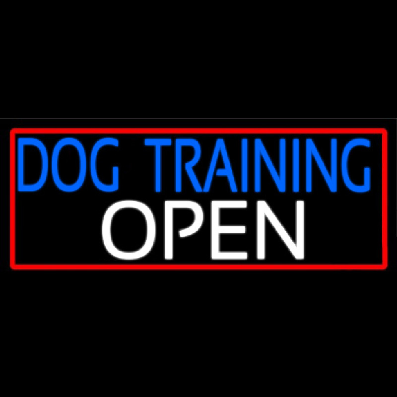 Dog Training Open With Red Border Neonreclame