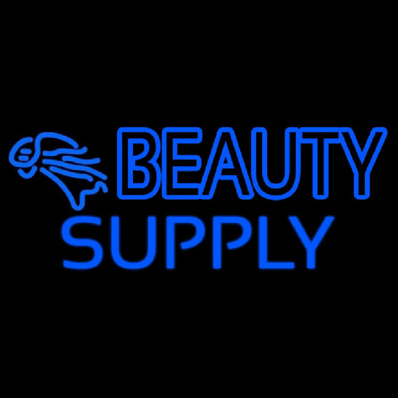 Double Stroke Blue Beauty Supply Neonreclame