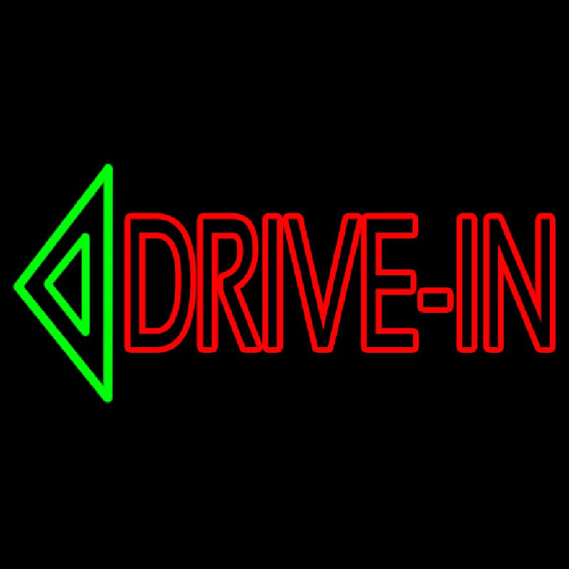 Double Stroke Drive In With Arrow Neonreclame