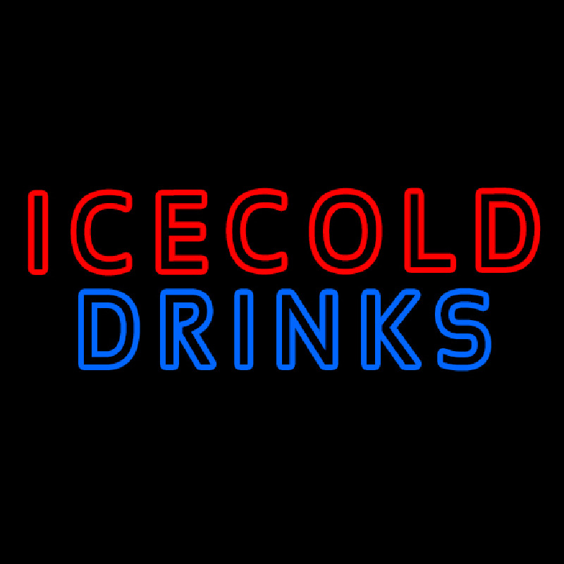 Double Stroke Ice Cold Drinks Neonreclame