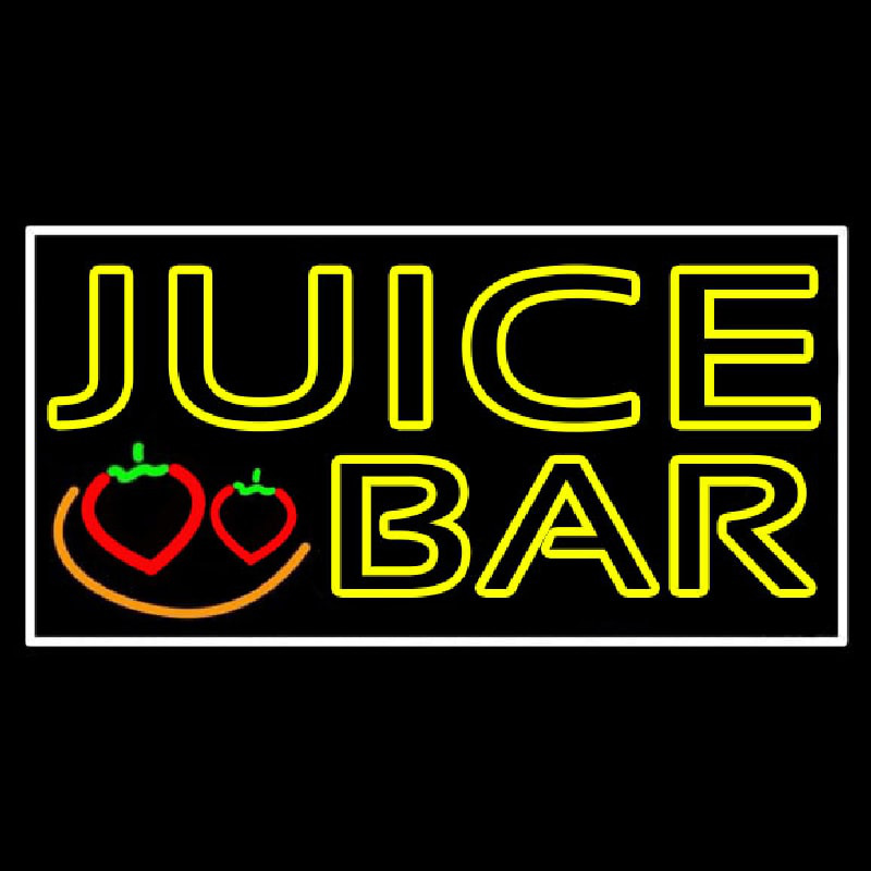 Double Stroke Juice Bar With Strawberries Neonreclame