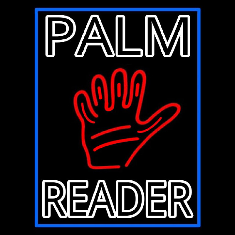 Double Stroke Palm Reader With Border Neonreclame