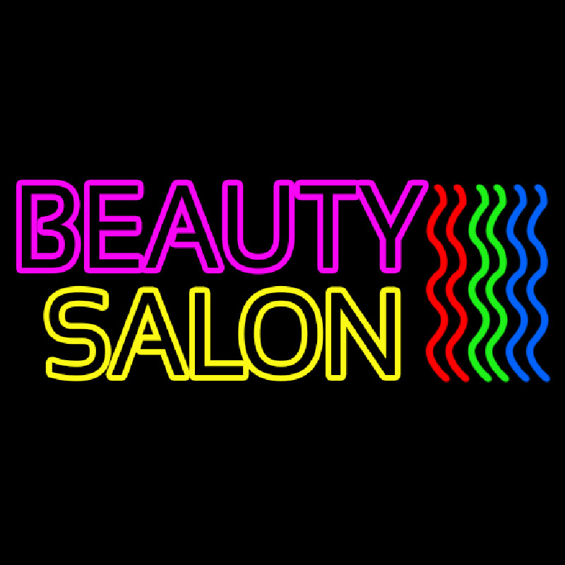 Double Stroke Pink Beauty Yellow Salon Neonreclame