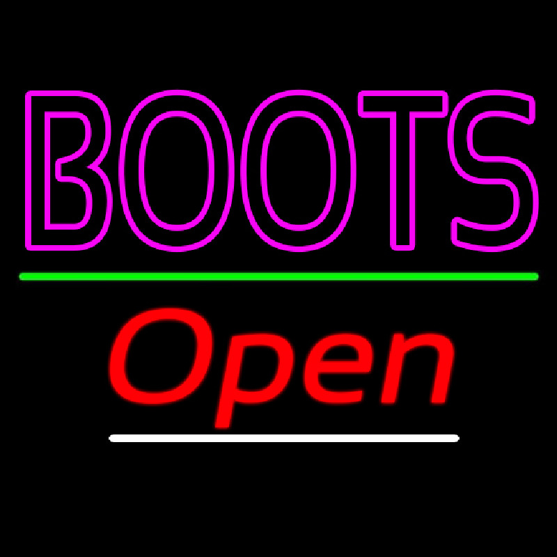 Double Stroke Pink Boots Open Neonreclame