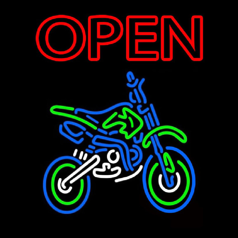 Double Stroke Red Open Bike Logo Neonreclame