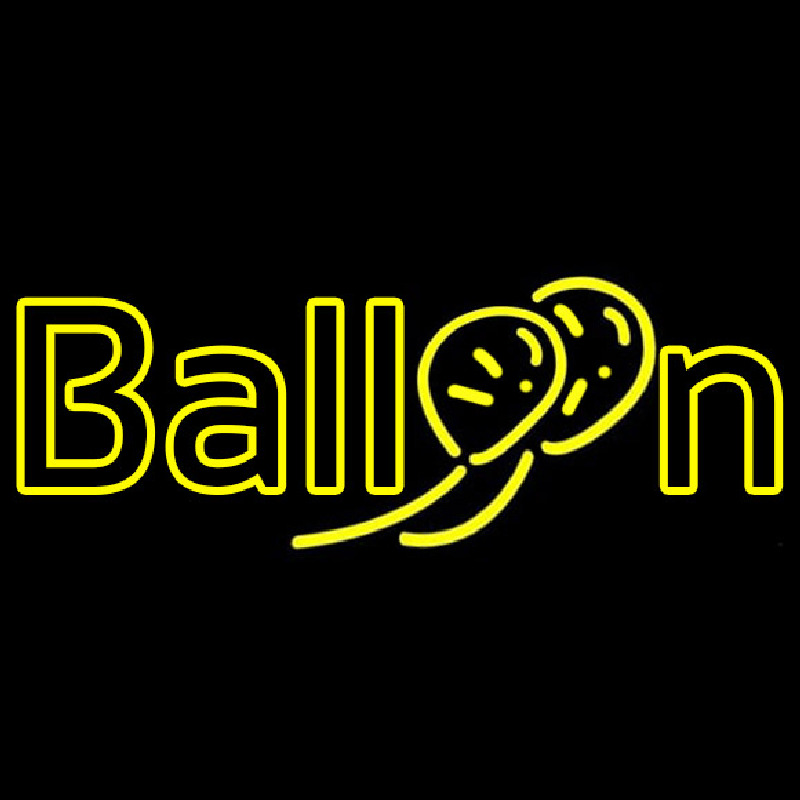 Double Stroke Yellow Balloon Neonreclame