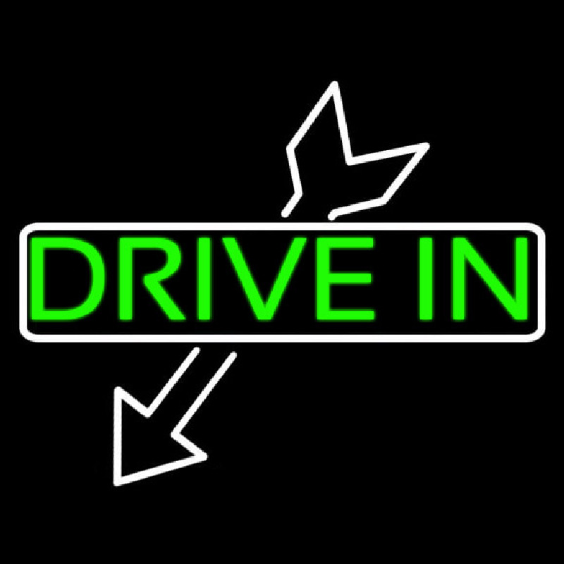 Drive In With Arrow Neonreclame