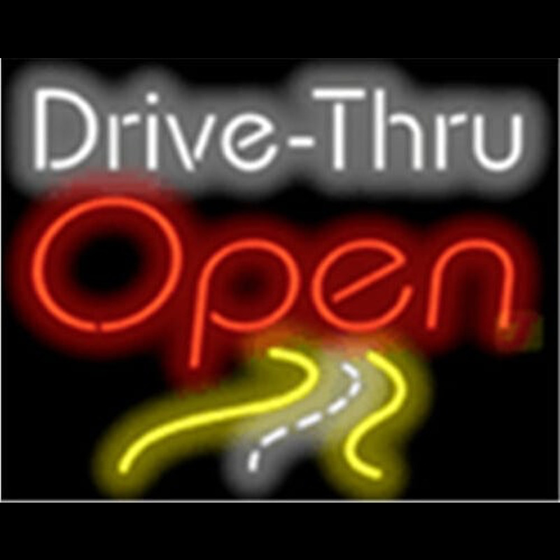 Drive Thru Open Wroad Scene Neonreclame