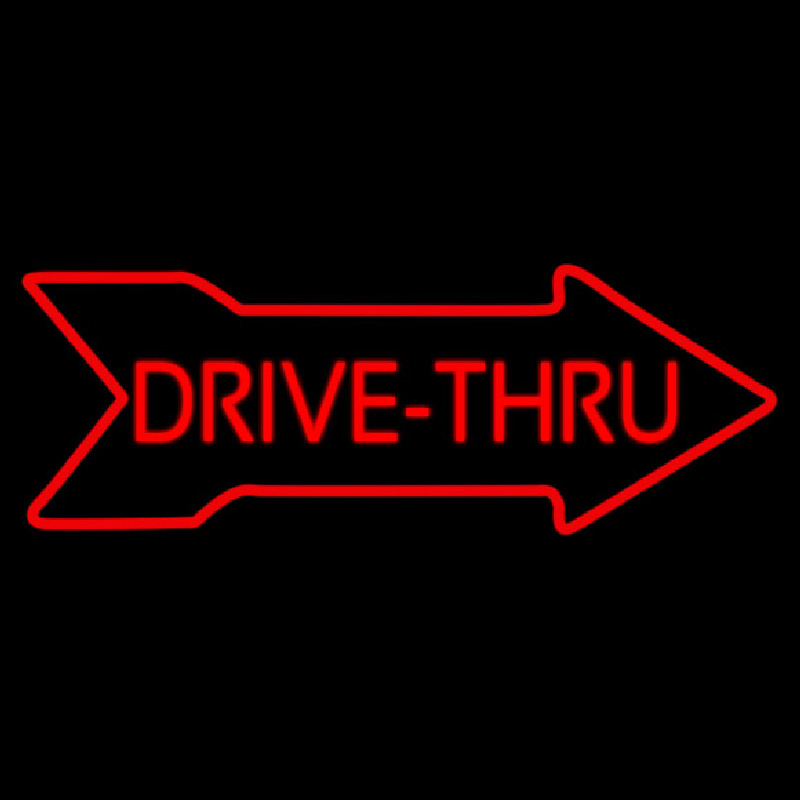 Drive Thru With Arrow Neonreclame