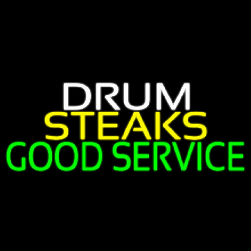 Drum Steaks Good Service Block 1 Neonreclame