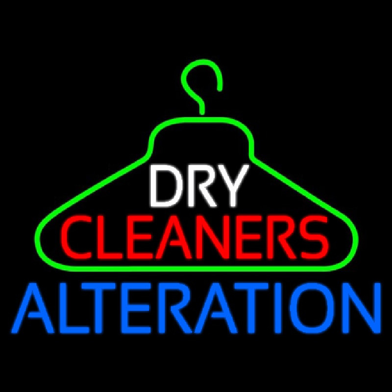 Dry Cleaners Hanger Logo Alteration Neonreclame