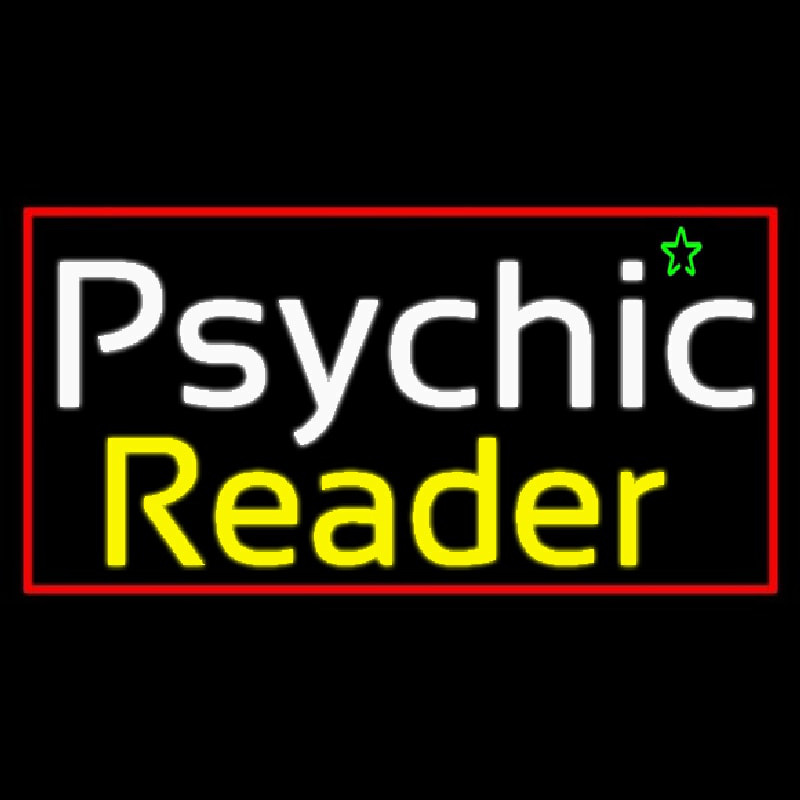 European Psychic Reader With Red Border Neonreclame