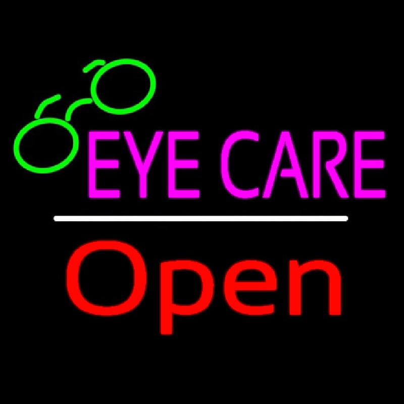 Eye Care Logo Red Open White Line Neonreclame