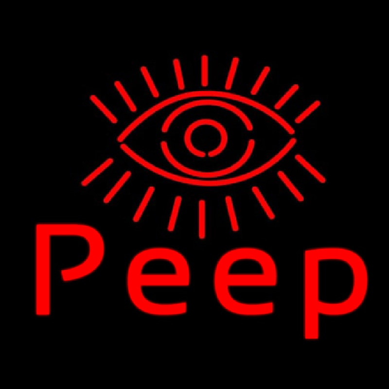 Eye Peep Red Neonreclame