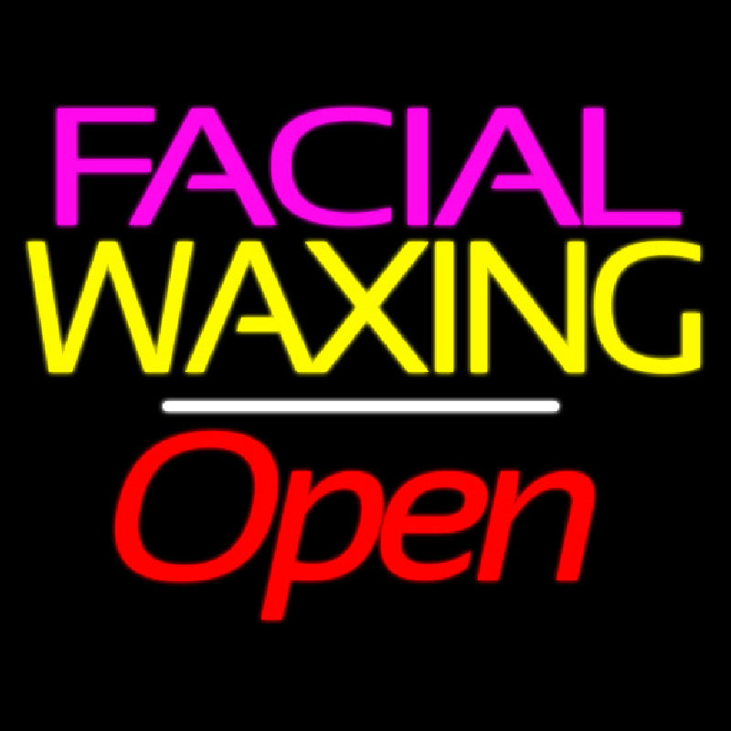 Facial Wa ing Open White Line Neonreclame