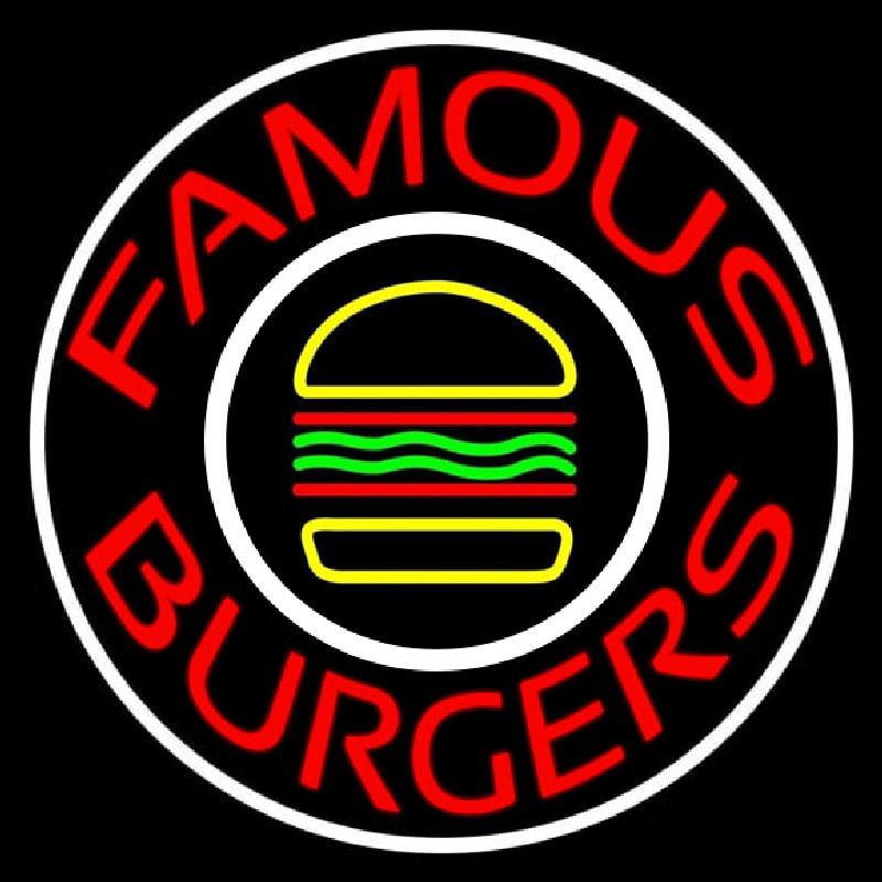 Famous Burgers Circle Neonreclame