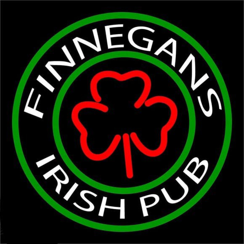 Finnegans Round Te t With Clover Beer Sign Neonreclame