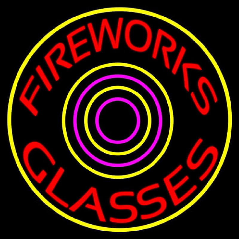 Fire Work Glasses 2 Neonreclame