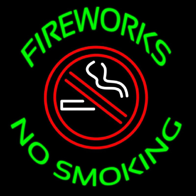 Fire Works No Smoking With Logo 2 Neonreclame